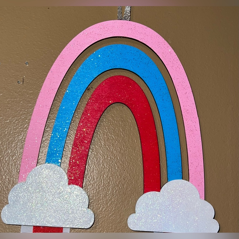 Colorful Glitter Rainbow Hair Bow Hanger